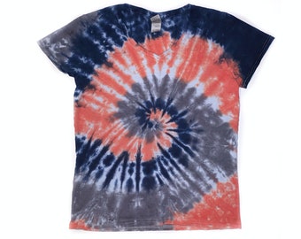 Der Koi Teich Damen V-Ausschnitt Tie Dye Kurzarm