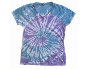 The BFF Ladies V-Neck Tie Dye Short Sleeve