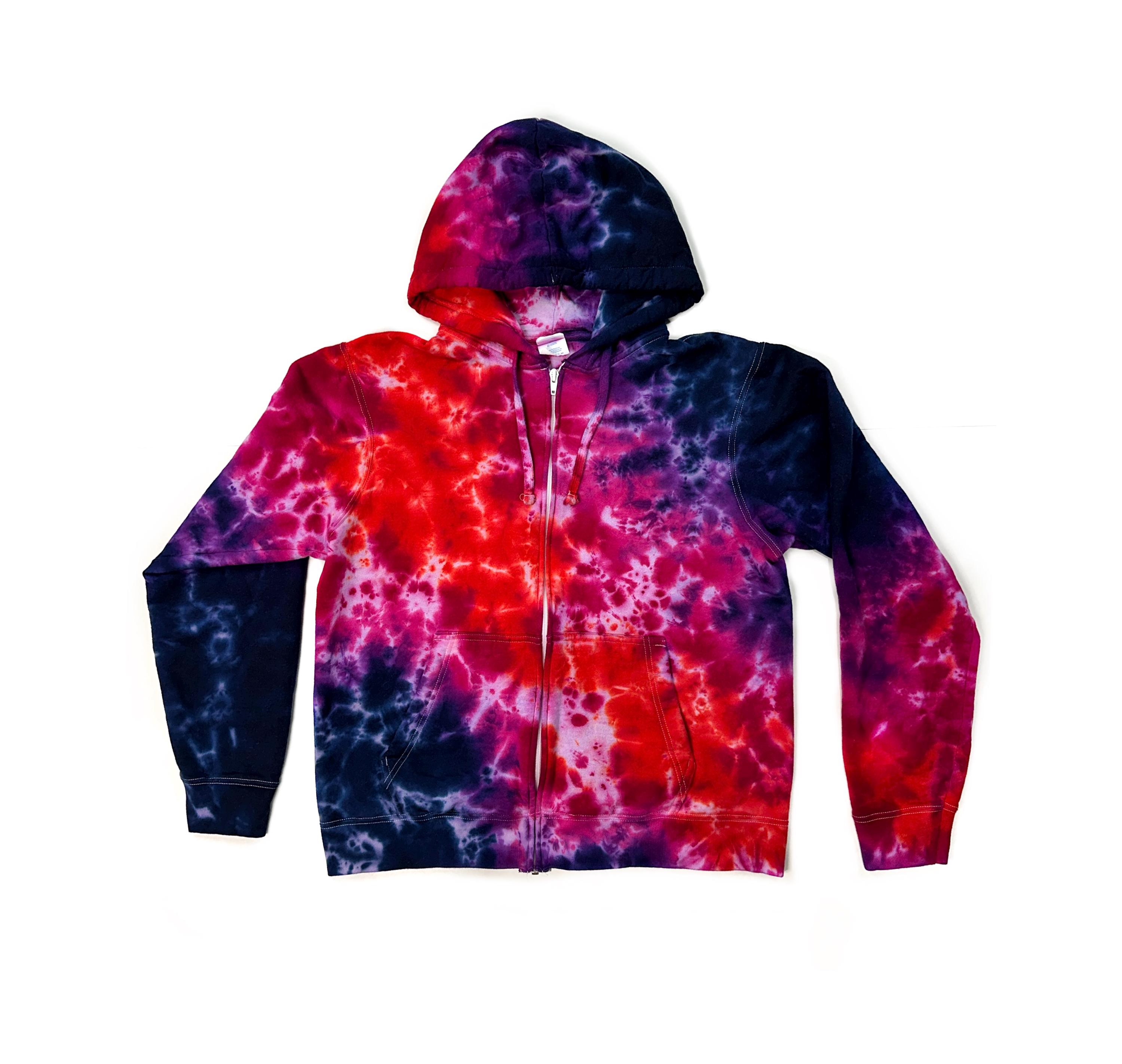 The Crushed Velvet Tie Dye Zipper Hoodie - Etsy