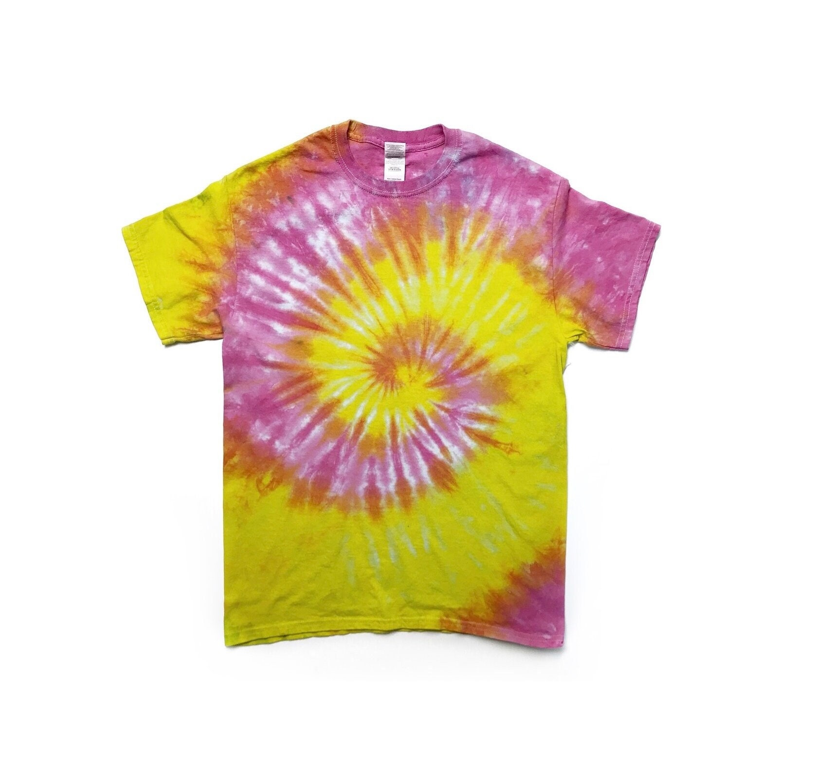 ●PINK PINEAPPLE● TIE DYE TIGHT TSHIRTYELLOW m1037_1053443 The Pink Pineapple Tie Dye T Shirt (short Sleeve & Long