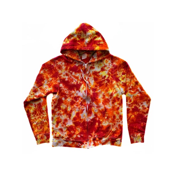 The Inferno Tie Dye Zipper Hoodie - Etsy