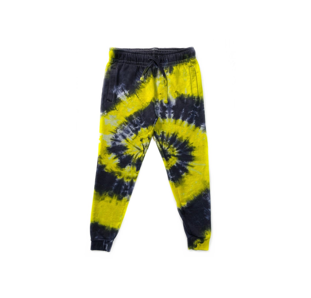 Yellow tie dye sweatpants sale