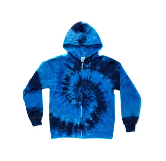 The Deep Blue Sea Tie Dye Zipper Hoodie - Etsy Canada