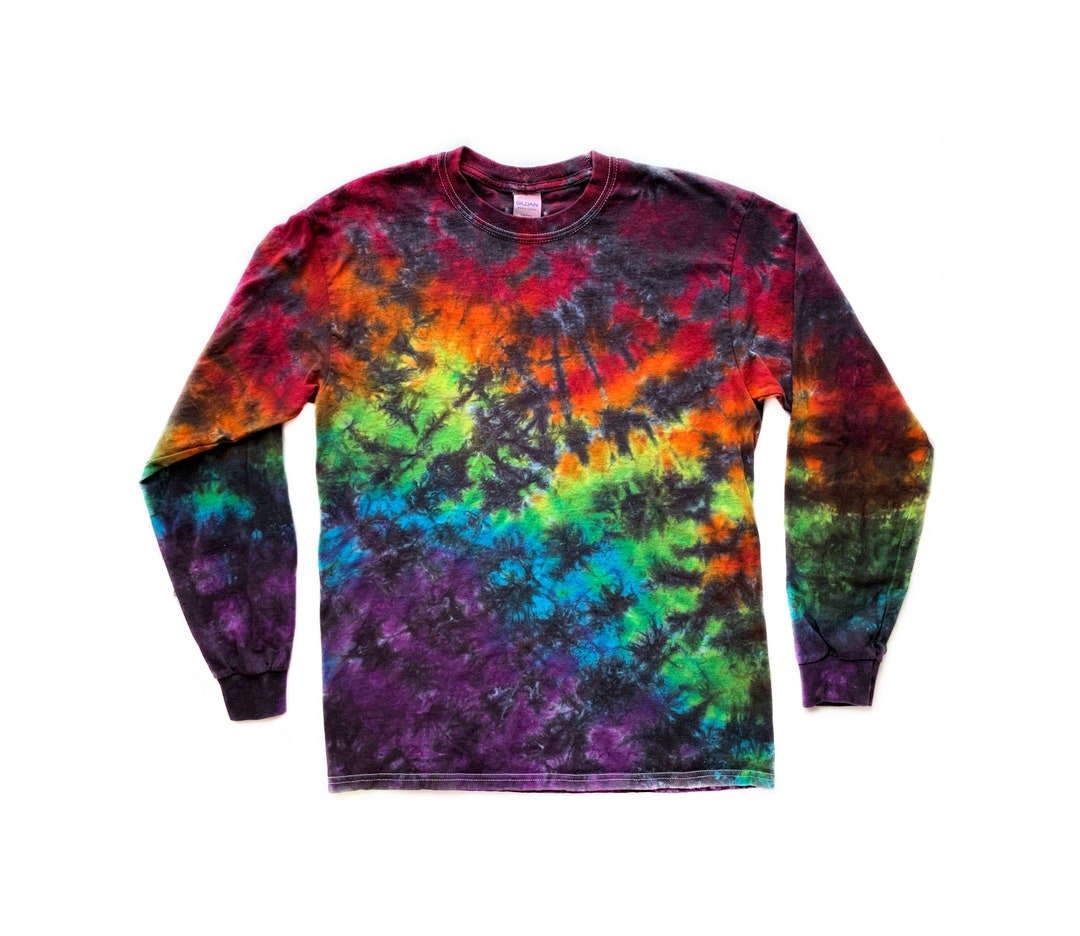 The Rainbow Leopard Tie Dye Long Sleeve T Shirt - Etsy