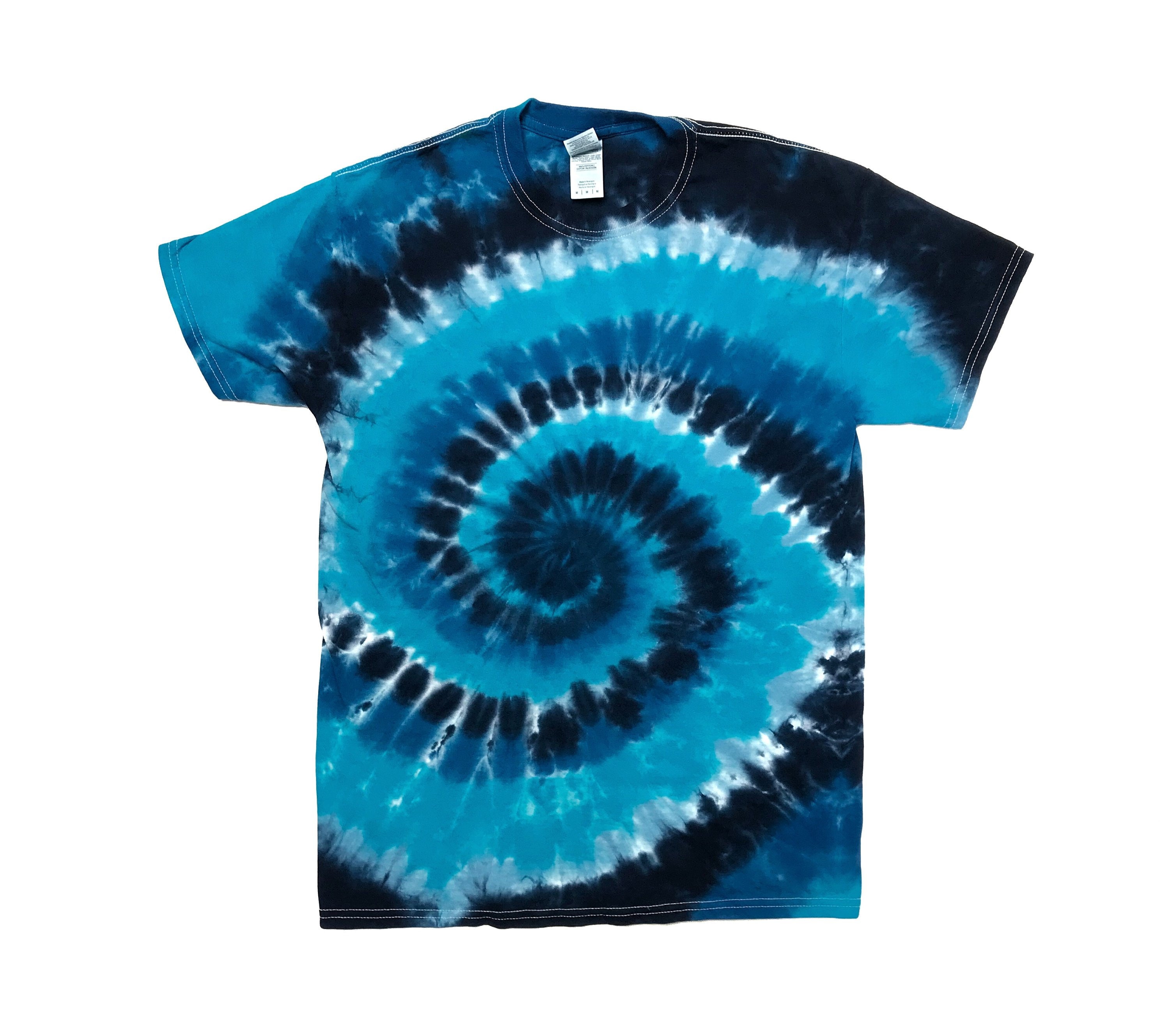 タイダイ Tシャツ ブルー　サイズ48 タイダイ染め Tシャツ タイダイT メンズXL 古着 渦 紺色 青色