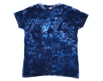 The Summertime Blues Damen V-Ausschnitt Tie Dye Kurzarm