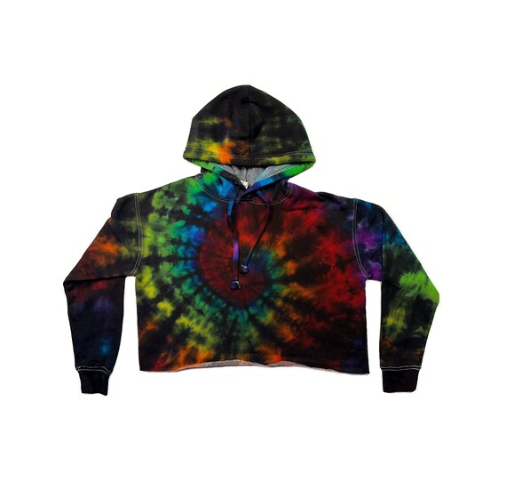Tie Dye Black Cropped Hoodie Buy Closure London Girls Tie Dye - Main Image