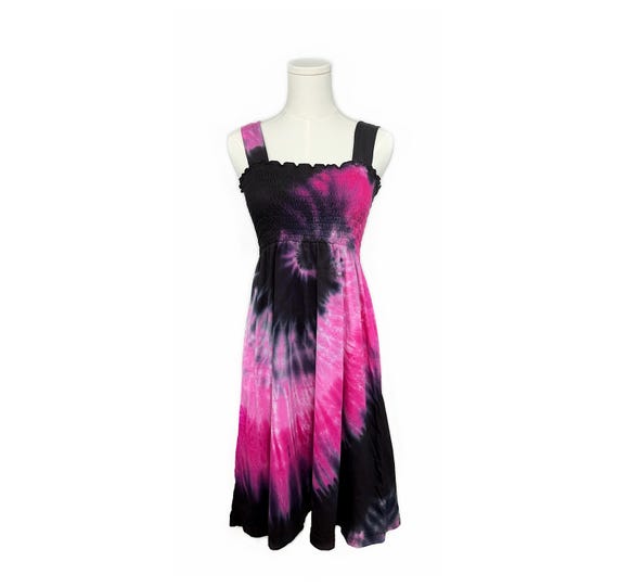 pink and black tie dye dress The Punk Pink Tie Dye Dress