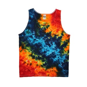 Das Midnight Bonfire Unisex Tie Dye Tank Top