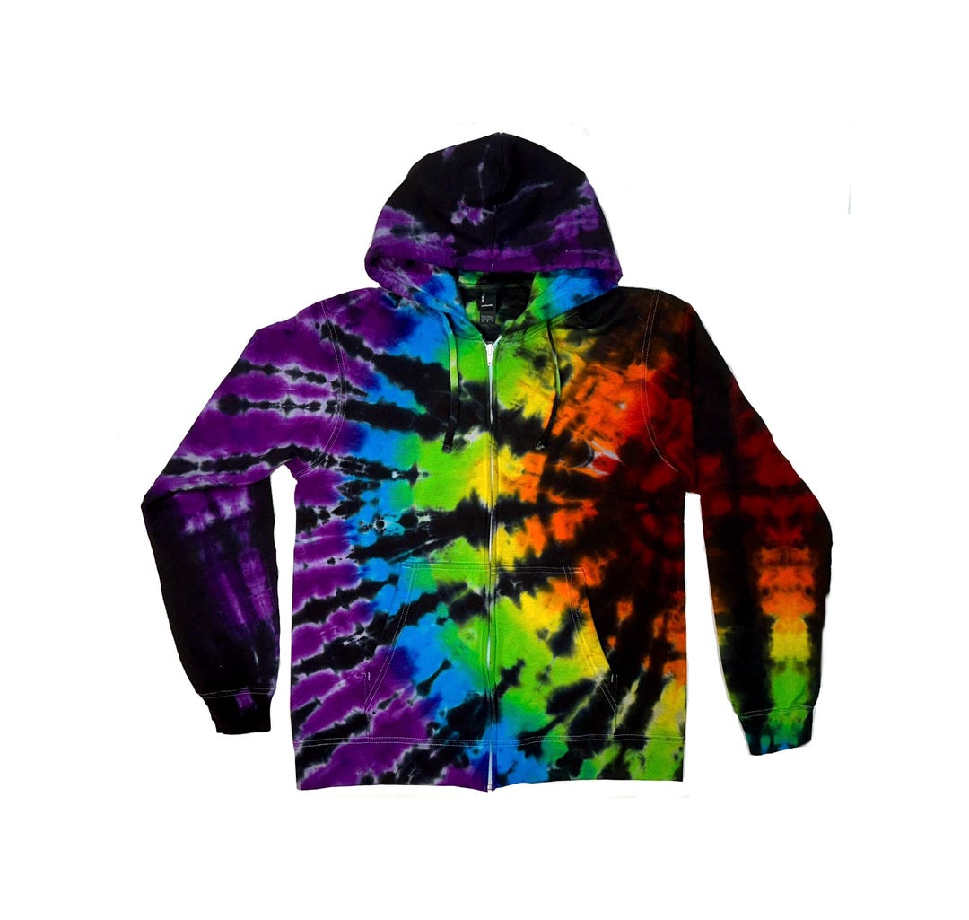 The Prism Tie Dye Zipper Hoodie - Etsy