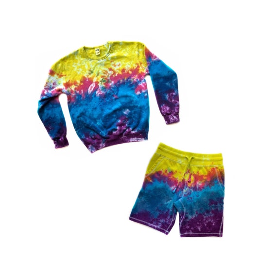 The Jawbreaker Tie Dye Sweatsuit With Shorts Etsy
