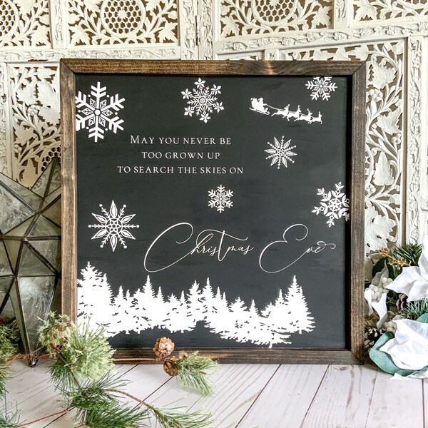Christmas Skies Wood Sign | Sentimental Gift | Farmhouse Christmas | Christmas Decor | Christmas Sign | Holiday Decor | Winter Sign