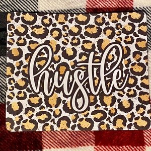 Hustle Cheetah Print Mousepad, Cute Mousepad, Office Decor, Cubical Decor, Beautiful Workspace, Gift for Coworker, Gift for boss, Hustler