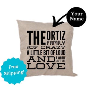 Family Name Throw Pillow, Personalize with last name, Unique Gift, Housewarming Gift