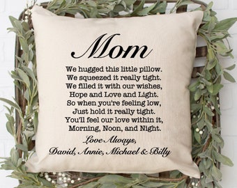 Mom Pillow, Personalized Gift For Mom, We Hugged This Pillow, Unique Gift for Mommy, Mother's Day Present for Mom, Mother Gift, Mami, Kids