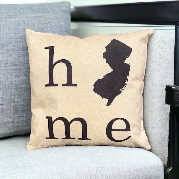 home throw pillow, NJ, Any state, moving gift for couple, going away present, new home decor