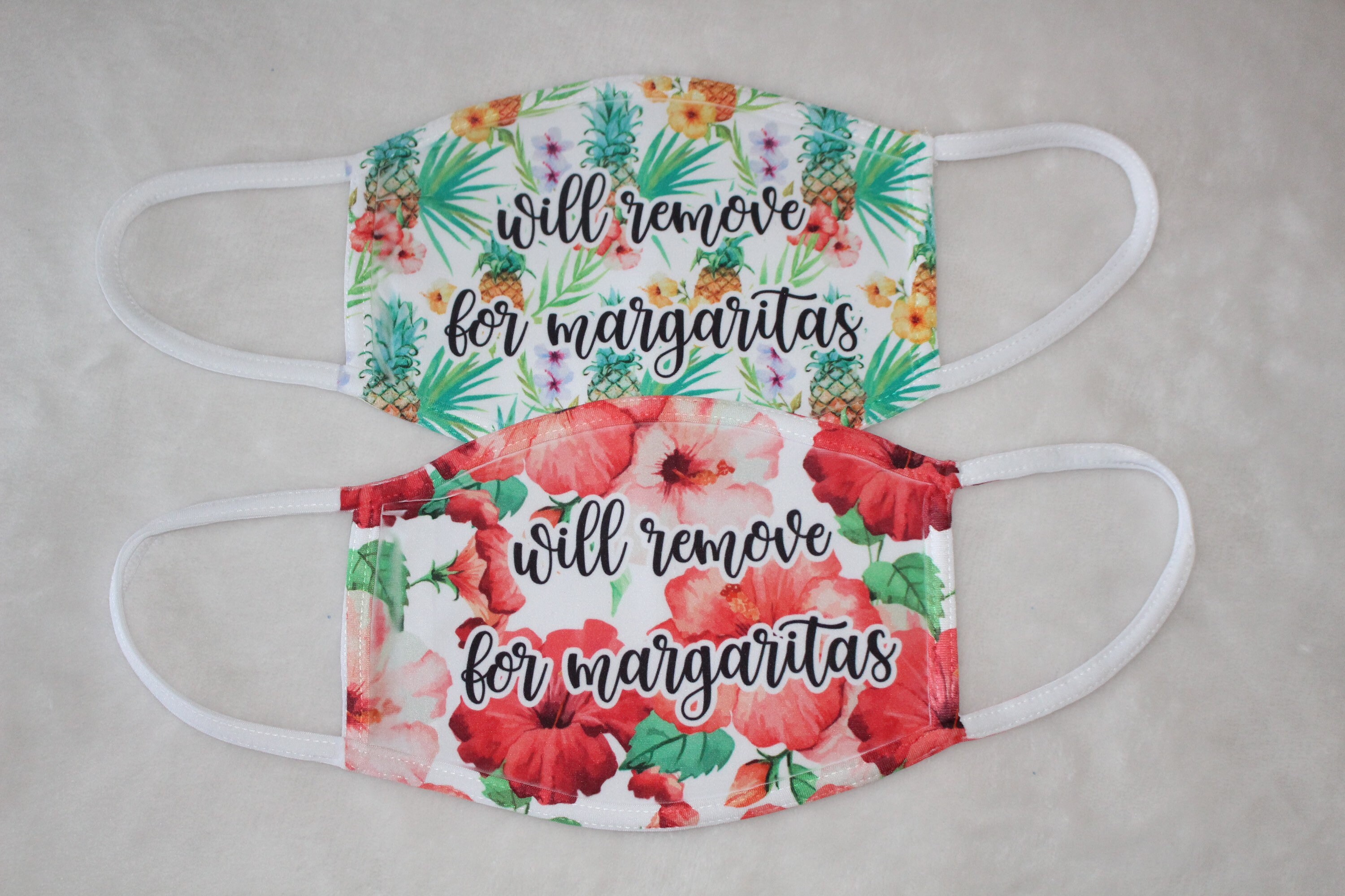 Tropical Face Masks Will Remove for Margaritas Stocking Etsy