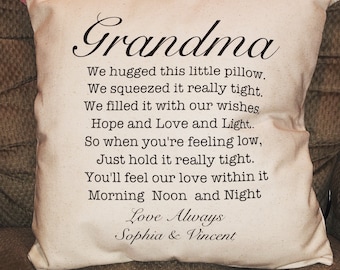 Grandma Pillow, Personalized Gift For Grandma, We Hugged This Pillow, Unique Grandma Gift, Mother's Day Gift 2024, Grandma Birthday Present