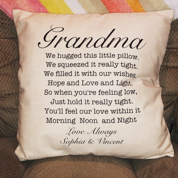 Grandma Pillow - Personalized Gift For Grandma, We Hugged This Pillow, Unique Gift for Grandma, Mother's Day Gift, Grandma Birthday Present