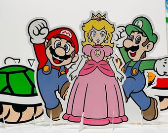 Mario Table Centerpiece, Mario, Luigi, Peach, Yoshi