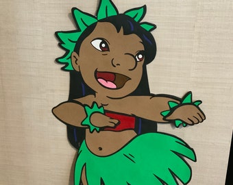 Lilo Luau Party Standee, Aloha Theme, Photo Prop (12-15 inches)