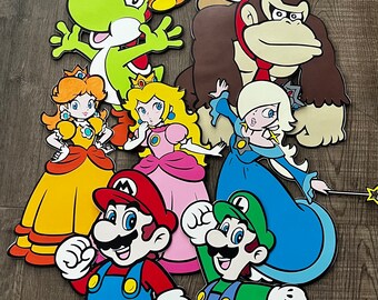 Mario Bros. Impreza tematyczna, zestaw 9 podstawek dla postaci