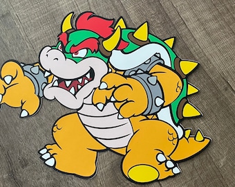 12|15 inches Bowser Standee, Large Bowser, Super Mario Brothers Theme Party, Mario and Luigi Character Die Cuts, STAND AVAILABLE