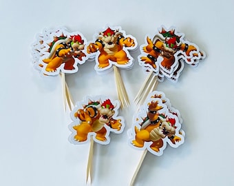Bowser Cupcake Toppers, Party Food Picks
