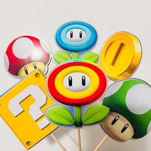 5.5 inches 3D Mushroom, Eggs, Stars, Flowers Centerpiece, Birthday Centerpiece, Table Decoration