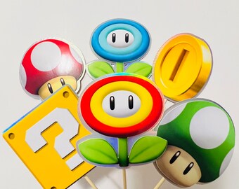5.5 inches 3D Mushroom, Eggs, Stars, Flowers Centerpiece, Birthday Centerpiece, Table Decoration