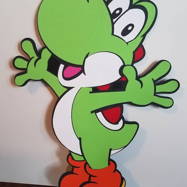 2 Feet Yoshi Standee, Super Mario Standee, Mario and Yoshi Indoor and Outdoor Decor, Super Mario Bros. Photo Props