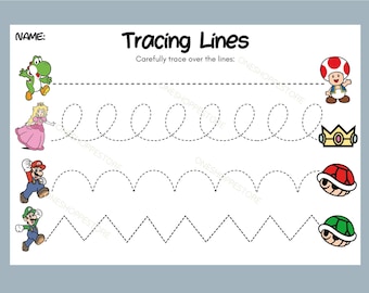 Personalized Mario Activity Placemat, Kids Party (Digital File)