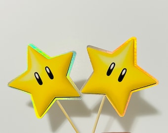 3D ホログラフィック スター カップケーキ トッパー