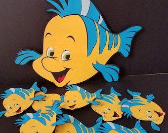 Flounder Centerpiece, Mermaid Party Decor, Under the Sea Decoration