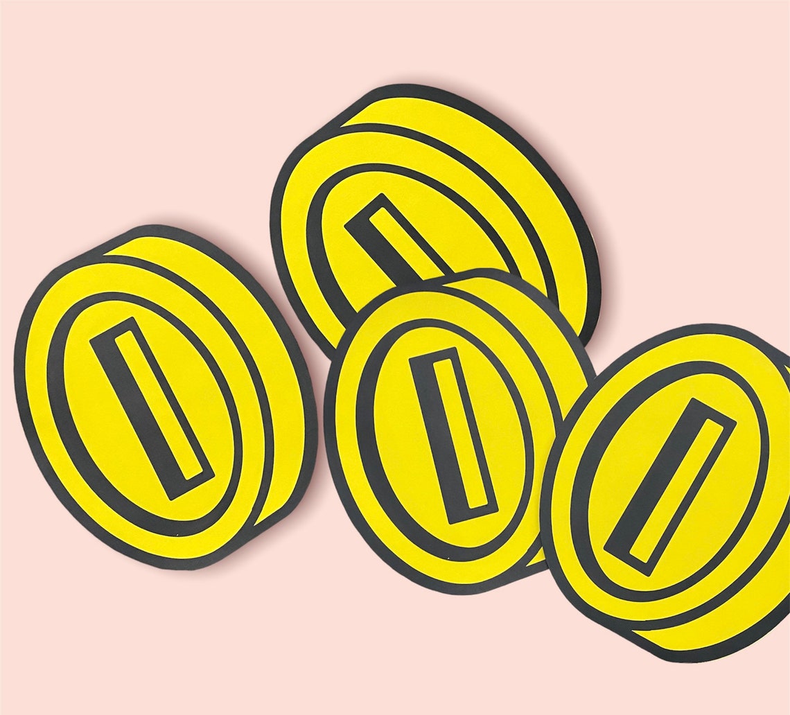 Set of 6 Small Mario Coins Mario Characters Party Decorations - Etsy