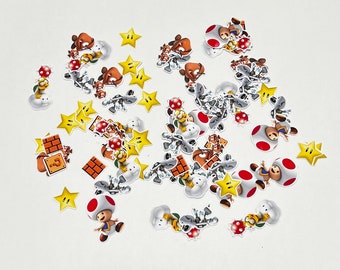 Mario Bros Confetti, Star and Mushroom Party Decor