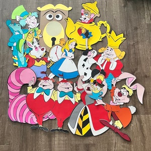 15 inches Full Set Alice in Wonderland Characters Die Cuts, Alice Centerpiece, Wonderland Theme Party