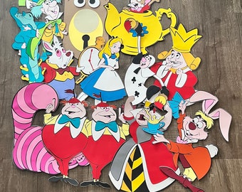 15 inches Set Alice in Wonderland Characters Die Cuts, Alice Centerpiece, Wonderland Theme Party