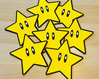 Jeu de découpes d'étoiles Mario, découpes de décoration de fête étoile