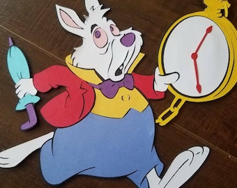 White Rabbit Die Cut, Rabbit Standee, Alice in Wonderland Theme