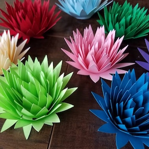 Set of 12 Mixed Colors Succulent Flowers, Paper Flowers, Loose Flowers, Bridal Flower Decor, Baby Shower Decor
