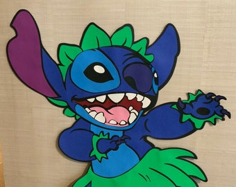 Stitch Luau Standee, Aloha Theme Party Decor (12-15 inches)