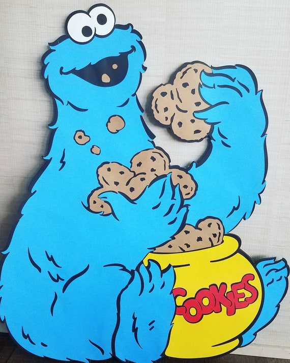 12 15 Inches Cookie Monster Standee Cookie Monster Party Etsy