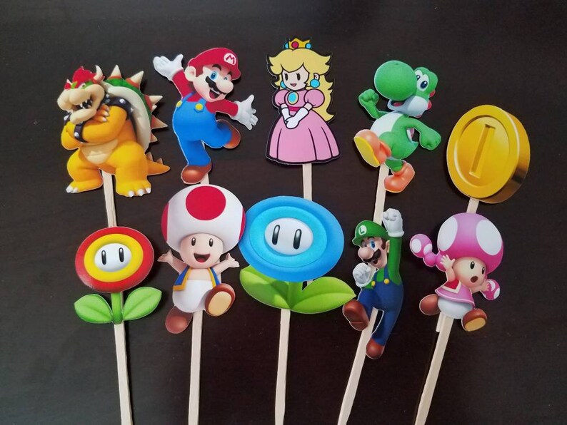 10pcs Mario Centerpiece Super Mario Brothers Table Decor Etsy