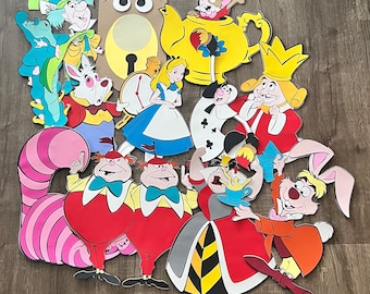 12 inches Character Cutouts, Birthday Centerpiece Cutouts, Wonderland Characters
