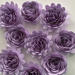 Set of Lavender Paper Flowers, Rolled Paper Flowers, Loose Paper Flowers