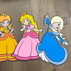 12-15 inch Princess Peach Large Standee, Super Mario Birthday Theme, Mario Bros Photo Props, Princess Cutouts