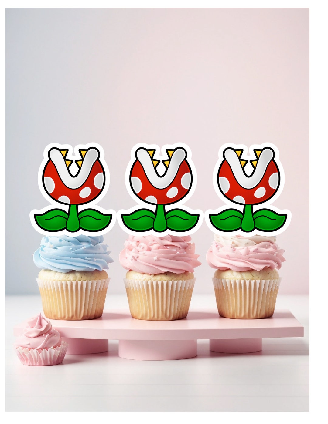 Piranha Plant Cupcake Toppers, Digital File Only - Etsy