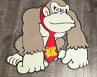 Donkey Kong Cutout, Monkey Theme Party Prop, Cardstock Decoration