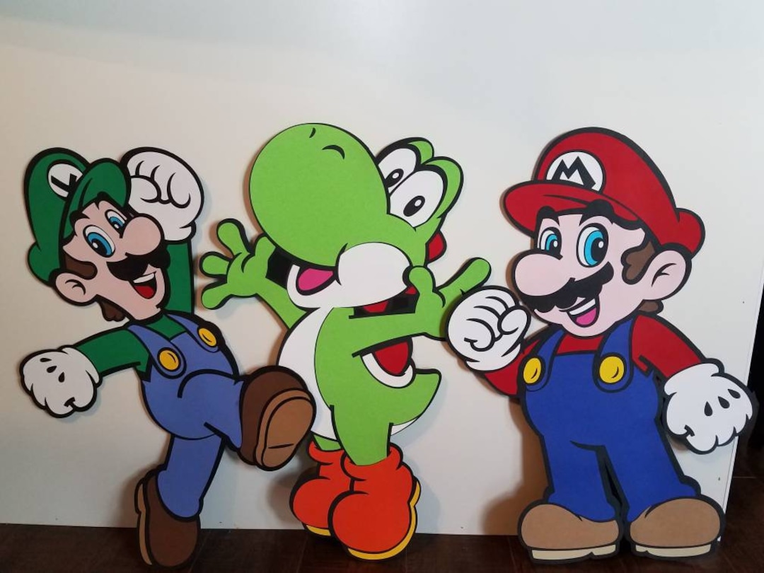 Dessin De Mario Et Luigi En Couleur 2 pieds Mario Bros Die Cuts Mario Luigi Yoshi Standee - Etsy Canada
